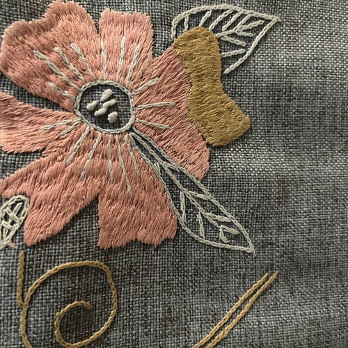 Decorative pillowcase 100% cotton with embroidered floral design new