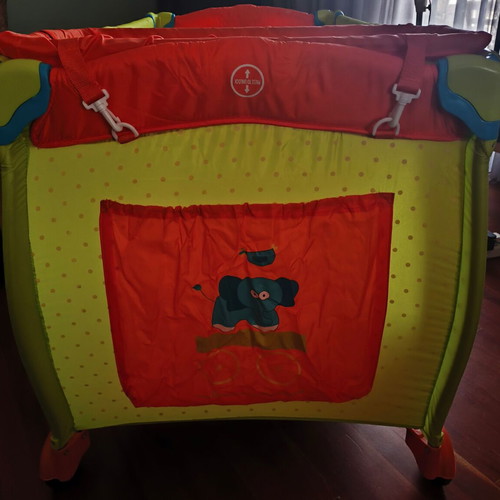 Bebe Stars playpen with changing table and carry bag
