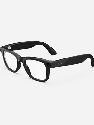 Ray-Ban Meta Wayfarer Standard Smart Glasses Clear Shiny Black new
