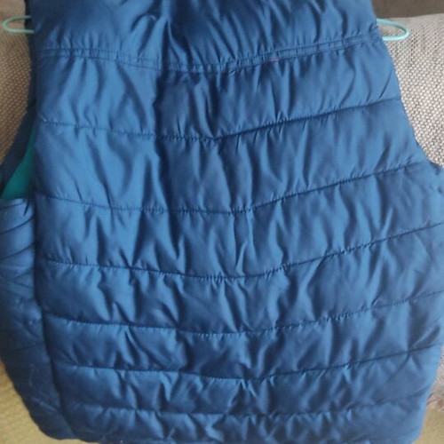 Zara sleeveless jacket blue with hood 13/14 years like new