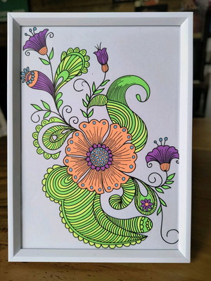 Hand-colored frame no. 23 new, ideal for children's room