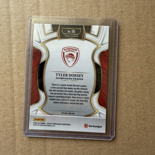 Panini Select EuroLeague Concourse Gold Glitter SSP Case Hit Tyler Dorsey Olympiacos card like new