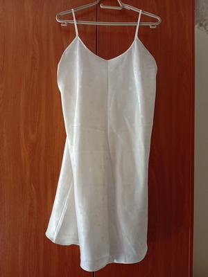 Staten women's nightgown, white, size L, teddy bear pattern