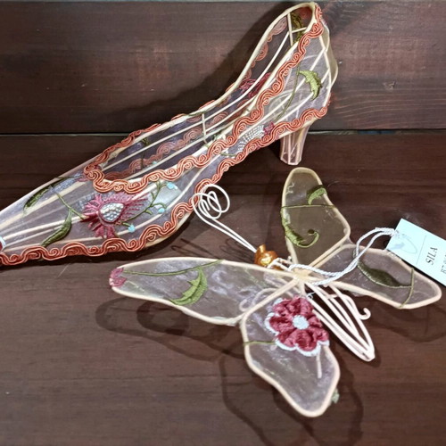 Decorative embroidery set new, butterfly and shoe
