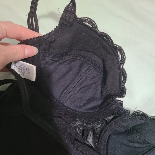 Vintage goth bustier corset like new, black, size 70B