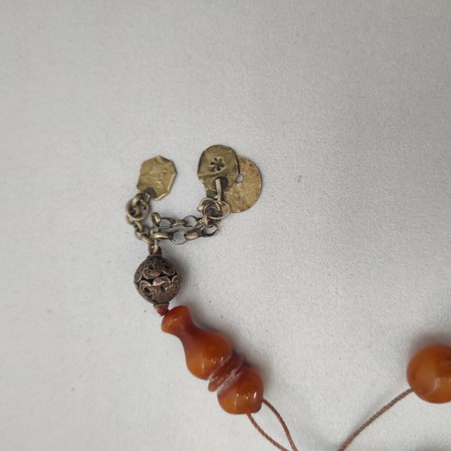 Komboloi mastic 21 beads vintage metal part used