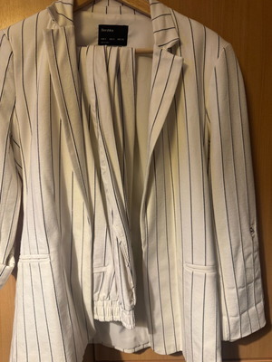 Bershka suit like new, spring, white, size S