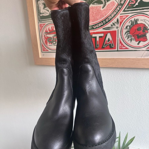 Leather biker boots 39 new black