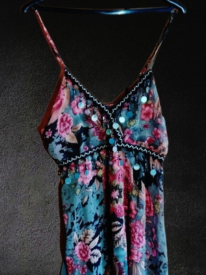 A-Style chiffon floral print tank top, multicolor, XL