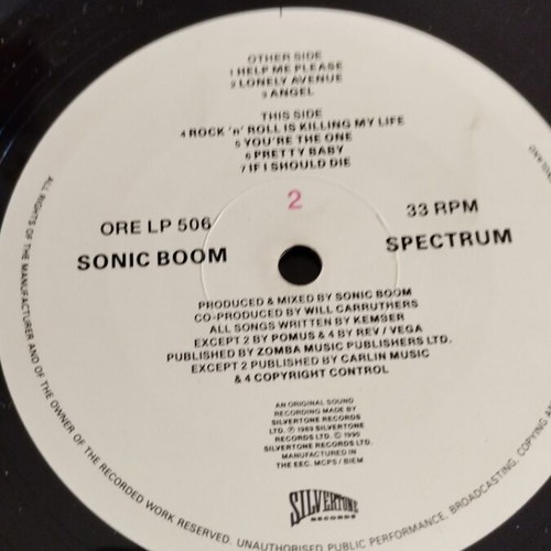 Sonic Boom Spectrum LP album μεταχειρισμένο, ροκ είδος