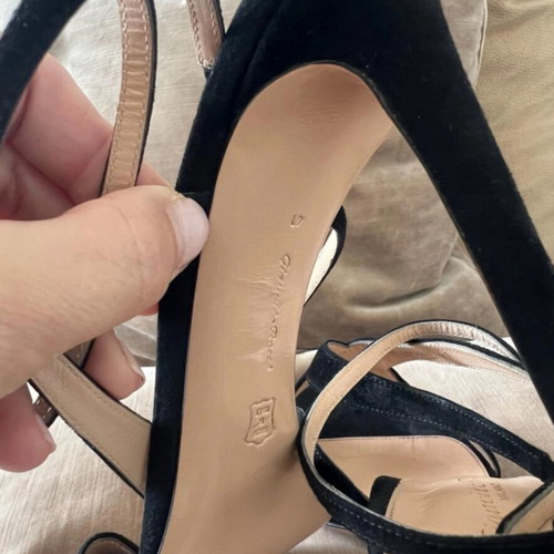 Gianvito Rossi leather high-heeled sandals like new, black
