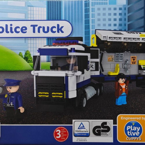 Playtive Police truck sealed building blocks police truck