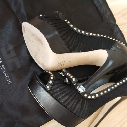 Elisabetta Franchi black high-heeled women's shoes like new, size 37