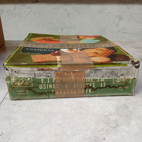 Vintage collectible Papadopoulou biscuit packaging used from 1980s