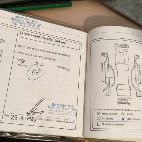 BMW 316 Service Manual 1983 used with official Europe service book