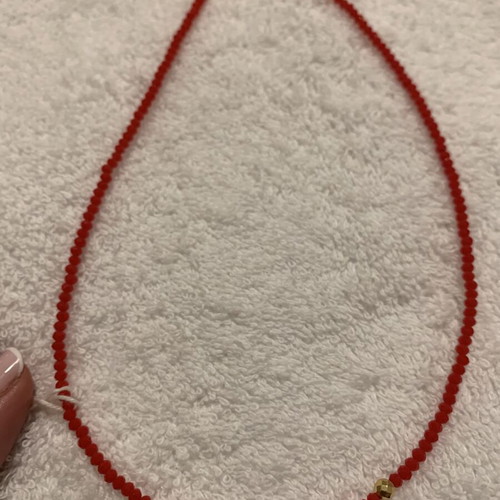 Handmade necklace new, red beads
