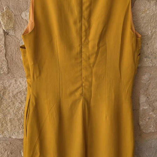 Sophistic Sleeveless V-Neck Sheath Dress like new, mustard yellow, size M
