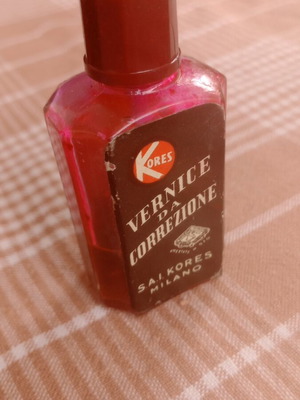 Vintage μπουκάλι διορθωτικού βερνικιού Kores Milano μεταχειρισμένο, 1960s-70s