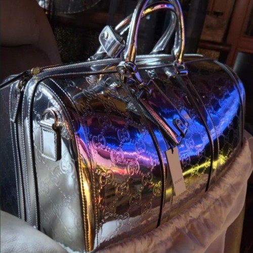 Gucci leather travel bag new, limited edition, silver