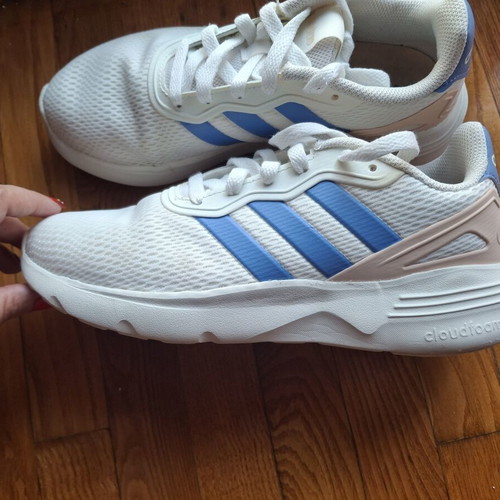 Adidas Cloudfoam Sneakers size 39.5 like new, white and blue