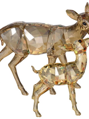 Swarovski ελαφίνα μαμά με το ελαφάκι της καινούργιο