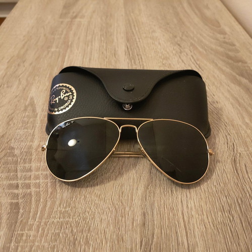 RayBan Aviator Large Metal RB3025 001 62 polarized sunglasses, green lenses