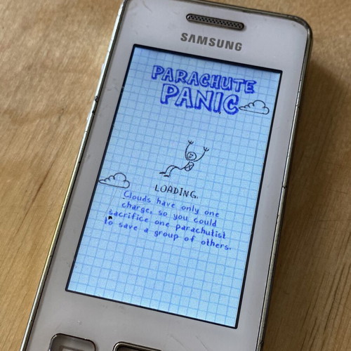 Samsung Star 2 mobile phone used, collectible with cracked camera glass