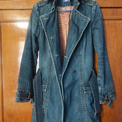 Denim trench coat Bershka medium like new, blue