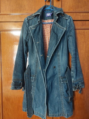Denim trench coat Bershka medium like new, blue