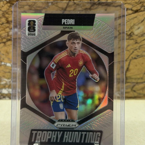 2026 Panini Prizm FIFA World Cup Trophy Hunting Pedri Silver Prizm Card new