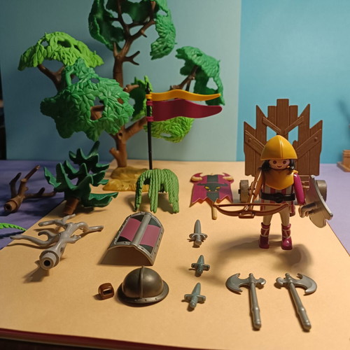 Playmobil 4437 and 3287 Barbarian Ambush Jousting Tournament lot used