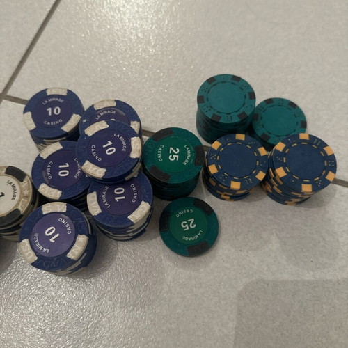 La Mirage Las Vegas Nevada poker chips used, ceramic-plastic