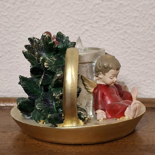 Christmas decorative angels with LED candle like new