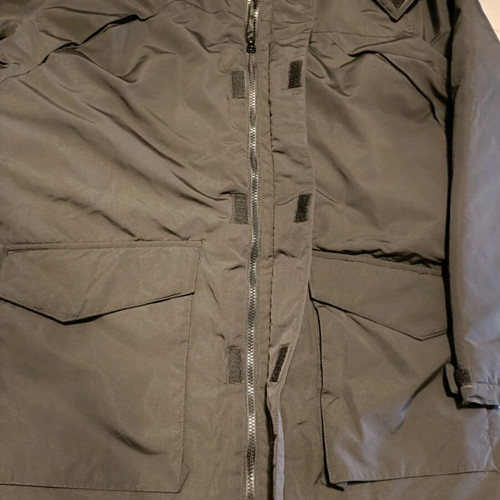 Men's long jacket Large like new, black with detachable hood