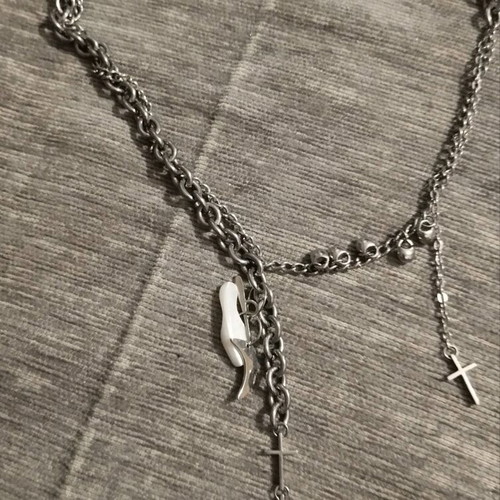 Steel necklace with crosses like new
