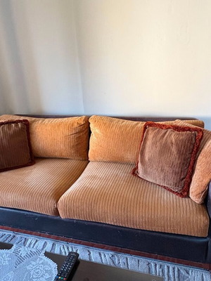 Living room furniture set with three-seat sofa, two-seat sofa, stool and coffee table