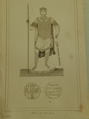 Ατσαλογραφία Βασίλειος Α' ο Μακεδών 1840, Βυζαντινός αυτοκράτορας