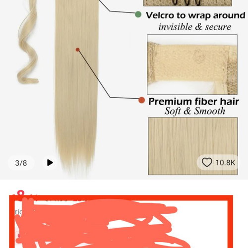 Synthetic long ponytail unused