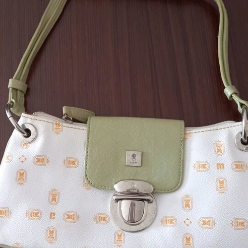 KEM shoulder bag like new, white and green