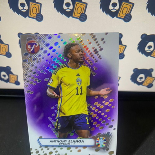 Anthony Elanga 2023 Topps Pristine Road to UEFA Euro 2024 Purple Refractor card new
