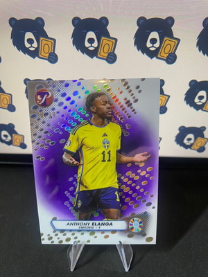 Anthony Elanga 2023 Topps Pristine Road to UEFA Euro 2024 Purple Refractor card new