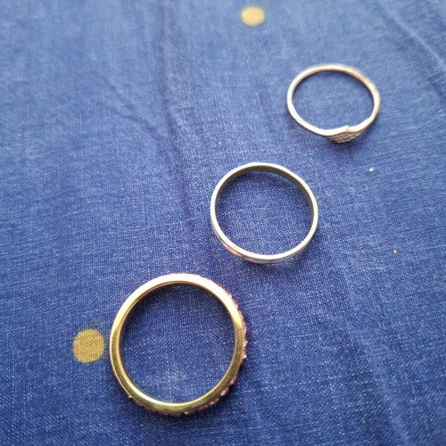 Rings used, various sizes, multicolored