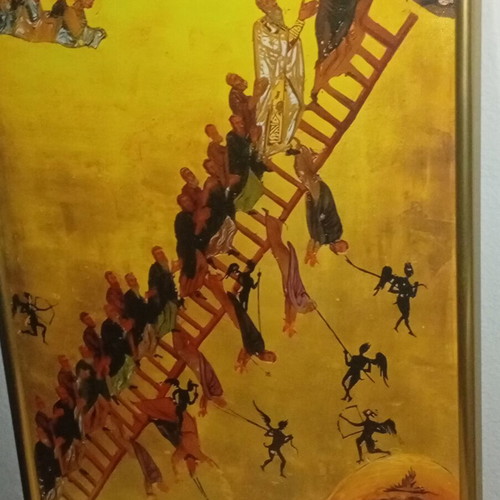 Byzantine Icon The Ladder of St John on Canvas New