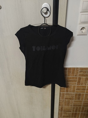 Toi&Moi black women's T-shirt with logo and short sleeves