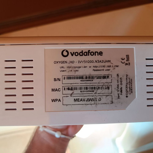 Vodafone OneNet Oxygen modem router with mini UPS