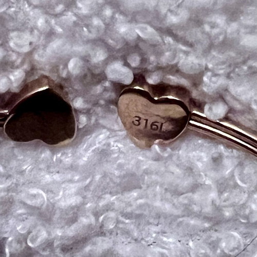 Guess Rose Gold Double Heart Bangle 316L Steel New with Certificate