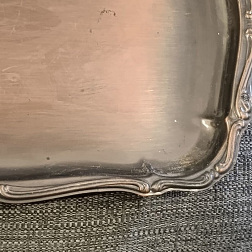 Vintage serving tray used, 30x23 cm