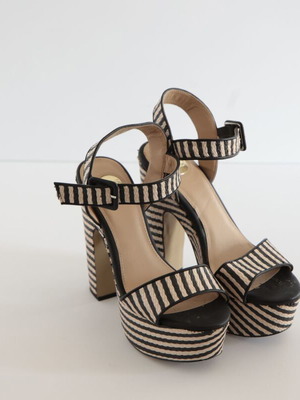 Exe summer platform sandals, size 39, black and beige