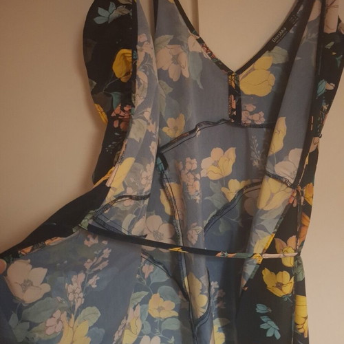 Bershka floral wrap dress with ruffles, size S