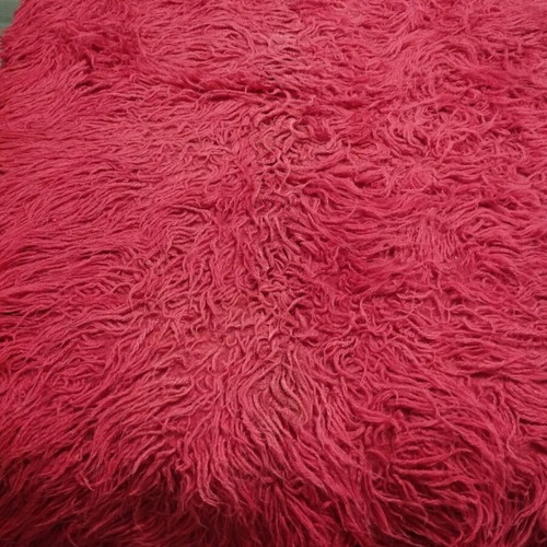Wool Flokati Rug like new, red rose color 2.60×0.80 m
